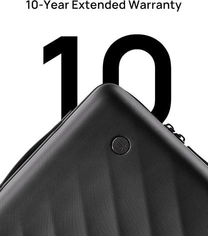 NINETYGO Trunk Luggage 24 Inch, Medium Checked Luggage with Double Spinner Wheels, Anti-Burst Zipper, Hard Case PC Suitcase, Lightweight Travel Luggage, TSA Approved (Onyx Black, Hudson)