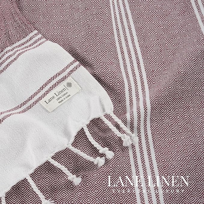 LANE LINEN Beach Towels for Women, 2 Pack Large Beach Towels Oversized, Pre-Washed, No-Shrink Sand Free, Quick Dry, Lightweight Travel Towel, Soft Beach Bath Towel, 39"x71" - Fired Brick