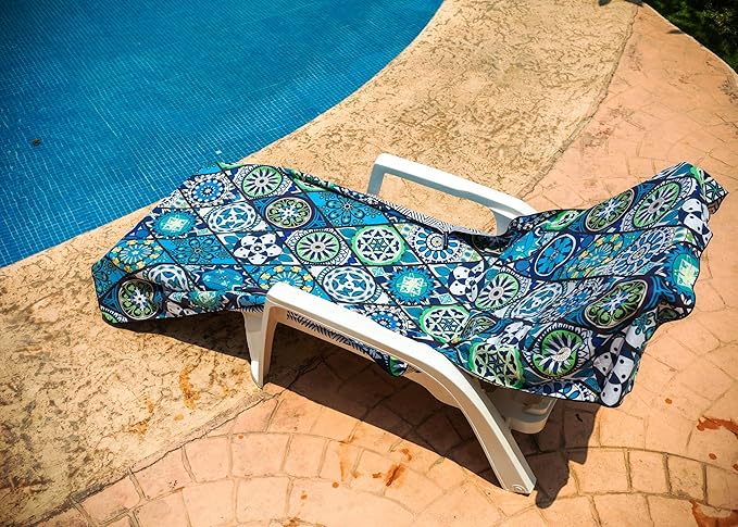 Elite Trend Quick Dry Towel Extra Large 78x35 Inch - Microfiber Beach Towel - Perfect for Beach, Travel, Swimming, Pool, Yoga, Hiking, Camping - Lightweight, Fast Drying, Compact for Adults (Artsy)