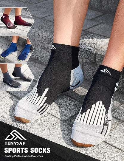 Compression Sport Running Socks: Athletic Socks for Men Women with Cushion,3 Pairs Work Hiking Basketball Ankle Socks