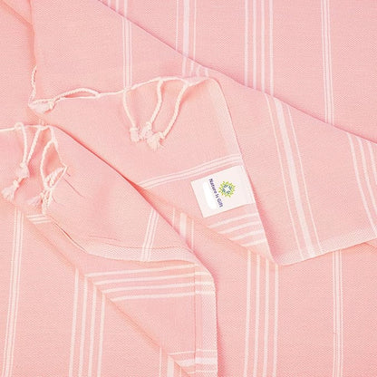 Turkish Beach Towel | 100% Cotton, Prewashed, 38 x 70 Inches | Quick Dry, Sand Free, Lightweight | Large Bath Towel for Beach, Pool, Bathroom, SPA, Gym, Yoga and Beach Blanket (Peachy Keen)