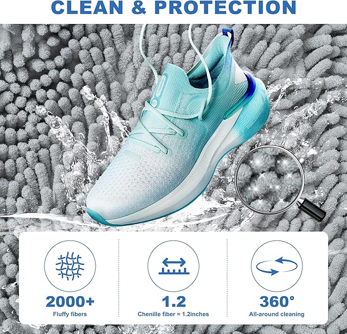 Shoe Washing Machine Bag, 2PCS Reusable Shoe Bag for Washing Machine, 360° Deep Cleaning Shoe Washing Bag for Sneakers, Laundry Shoe Bag for Washer & Dryer, Fits All Shoe Types (LIGHT GREY)