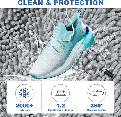 Shoe Washing Machine Bag, 2PCS Reusable Shoe Bag for Washing Machine, 360° Deep Cleaning Shoe Washing Bag for Sneakers, Laundry Shoe Bag for Washer & Dryer, Fits All Shoe Types (LIGHT GREY)