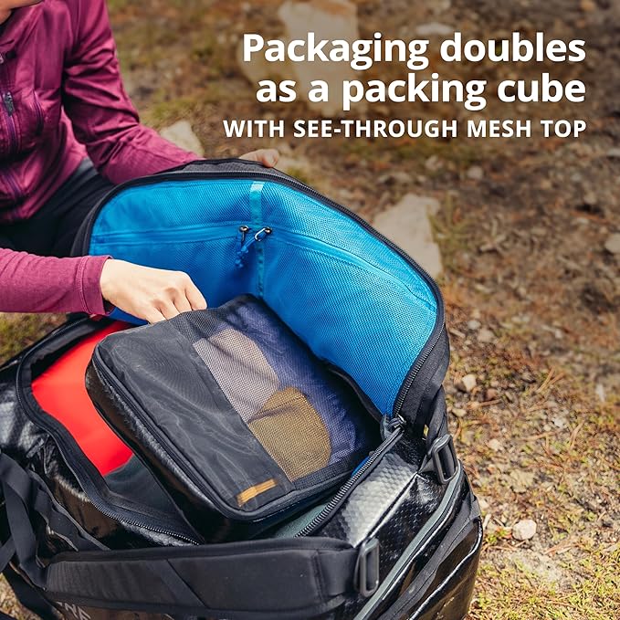 Gregory Alpaca 80L Water-Resistant Adventure Travel/Gear Organization Duffel Bag with Packing Cube Included, Obsidian Black