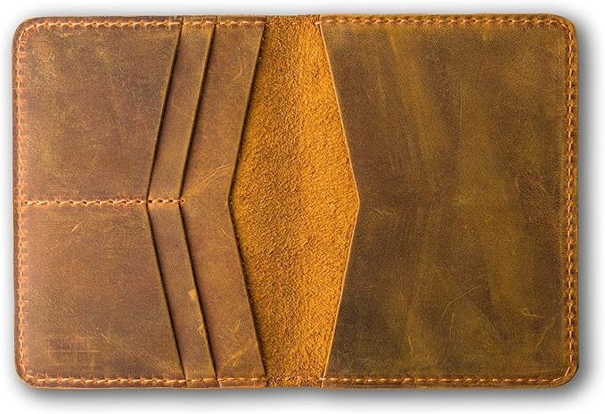 PEGAI Personalized Leather, Passport Holder For Travel | Handmade Passport Wallet Cover Case | Travel Document Holder, Passport Cover for Men, Women, and Family | Pike (Cinnamon Brown)