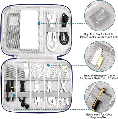 SELLYFELLY Electronics Organizer Travel Cord Organizer Case Compact Electronics Accessories Bag for Cable, Cord, Charger, Phone, Hard Drive
