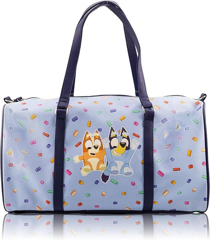 Bluey Mini Duffle Bag for Kids | Pink Unipony and Bluey Travel Bag | Small Overnight Tote for Girls | Bluey Weekender Duffle with Shoulder Strap | Ages 3+