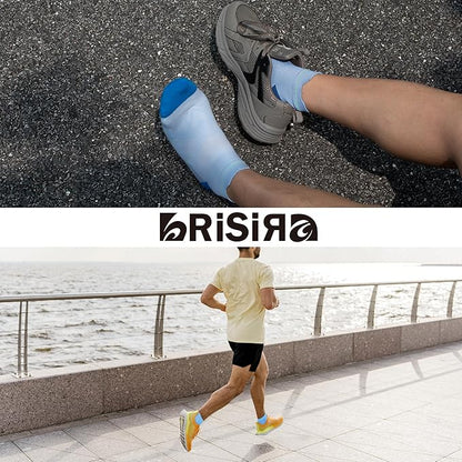 BRISIRA Bamboo Viscose Compression High Ankle Socks Men Women Cushioned Anti Blister HIking Golf Arch Support Running Socks