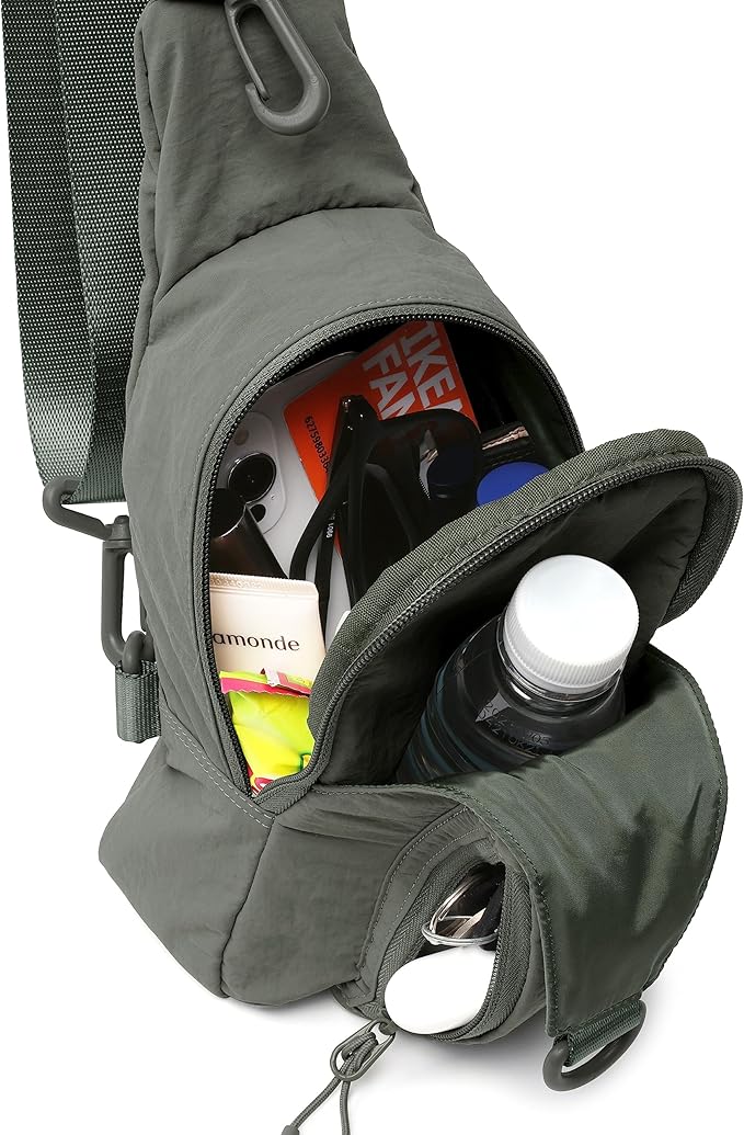 ODODOS Daily Sling Bag with Adjustable Straps Crossbody Chest Bag Lightweight Small Backpack for Casual Traveling Hiking