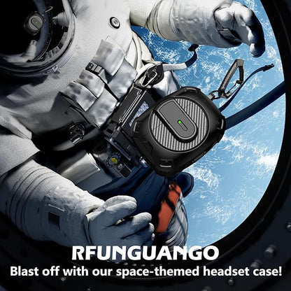 RFUNGUANGO for AirPods Pro 2nd Generation Protective case, 2024 New Space-Themed Protective case. Compatible with Airpods Pro 1/2 and, Works with MagSafe. [Black]