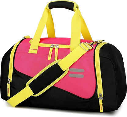 Urbanstand Gym Bag for Men & Women - 30L Duffel Bag with Shoe Compartment, Carry On Weekender Water Resistant Duffle Bag for Travel, Sports, Fitness & Workout, Pink Yellow