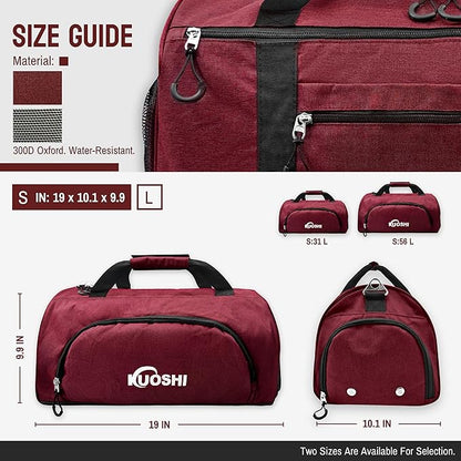 Gym Bag for Men & Women with Shoe Compartment & Wet Pocket, 31L Water Resistant Sports Duffle Bag with Quick-Access Pouch,Multi-Purpose Weekender Overnight Bag