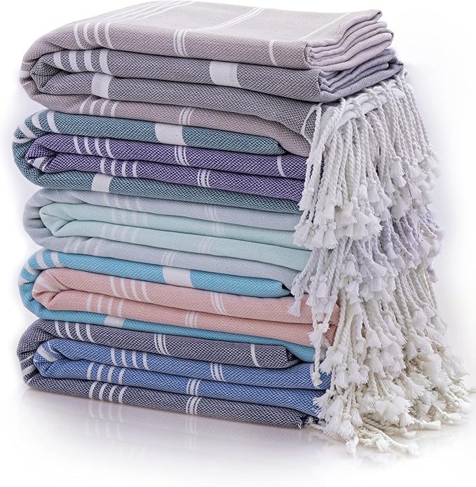 Turkish Beach Towel | 100% Cotton, Prewashed, 38 x 70 Inches | Quick Dry, Sand Free, Lightweight | Large Bath Towel for Beach, Pool, Bathroom, SPA, Gym, Yoga and Beach Blanket (Peachy Keen)