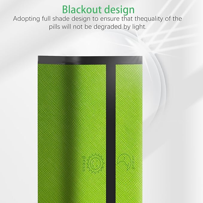 7-Day AM/PM Pill Organizer with Scratch-Resistant Leather Case - Portable Weekly Travel Medicine Box with Detachable Daily Pods & Privacy Design (Dark Green)