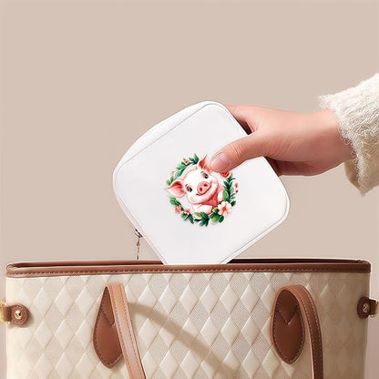Pig Mini Makeup Bag, Pig Gift For Women Girls, Cute Portable Zipper Pouch Cosmetic Bag For Teen Girls Kids, Small Storage Bag For Sanitary Pad, Period napkin bag!