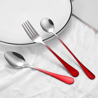 Travel Utensils,Reusable Silverware Set To Go Portable Cutlery Set with a Waterproof Carrying Case for Lunch Boxes Workplace Camping Picnic (GraRed)