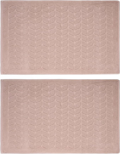 BAGNO MILANO Turkish Bath Towels, Soft Plush Jacquard Luxury Bath Towels, Quick Dry Towel Set (Latte, 2 Pcs Bathmat Set)