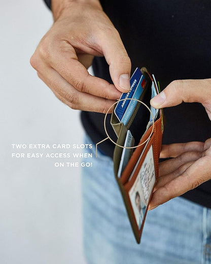 SERMAN BRANDS Mens Slim Bifold Wallet RFID Blocking Minimalist Front Pocket Wallets for Men - Thin & Stylish