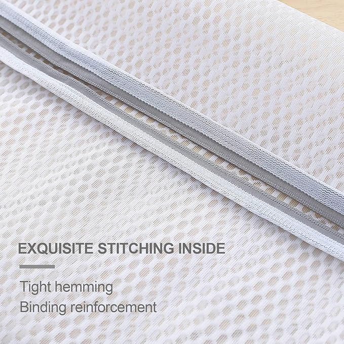 Oversized Honeycomb Mesh Laundry Bags, 2 Pack 35x43.3 inch Heavy Duty Delicate Wash Bag with Zipper.