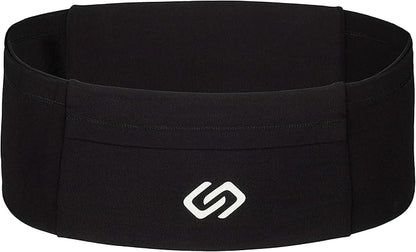 Sporteer VersaMod Running Belt, Workout Waist Pack, Travel Money and Passport Belt for Smartphones and Personal Items (Large, Black)