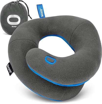BCOZZY Kids Travel Neck Pillow (3-7 Y/O)- Patented Soft Toddler Pillow for Head & Chin Support in Car Seat, Airplane, and Road Trip Sleeping. Adjustable Size. Fully Washable. Carry Bag. Small, Gray