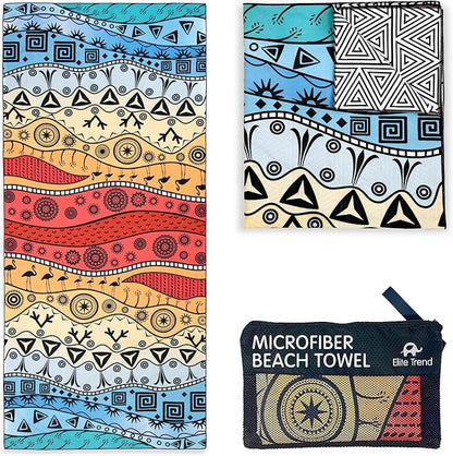 Quick Dry Towel Extra Large 78x35 Inch - Microfiber Beach Towel - Perfect for Beach, Travel, Swimming, Pool, Yoga, Hiking, Camping - Lightweight, Fast Drying, Compact for Adults (The Wild)