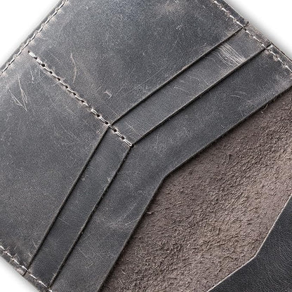 PEGAI Standard Full Grain Crazy Horse Leather Passport Holder | Custom Travel Passport Cover & Organizer | Handcrafted Leather Passport Wallet for Men and Women | Pike (Rock)