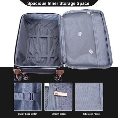 Travelhouse Luggage Set, Softside Suitcase 4-Piece (16/20/24/28), Expandable Lightweight Luggage Sets with Duffel Travel Bag,Suitcase with Double Spinner Wheels