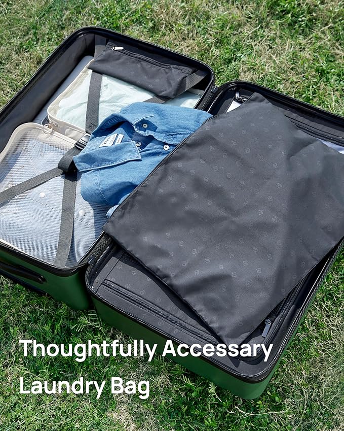 NINETYGO Trunk Luggage 26 Inch, Medium Checked Luggage with Double Spinner Wheels, Anti-Burst Zipper, Hard Case PC Suitcase, Lightweight Travel Luggage, TSA Approved (Slate Grey, Hudson)