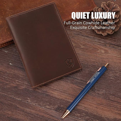 STAR VISTA Albatross Leather Travel Passport Holder, Minimalist Design, Full Grain Leather Case for Men and Women - Slim Passport Wallet, Bifold, RFID Blocking