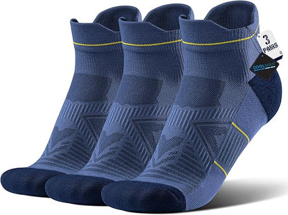 BRISIRA Bamboo Viscose Compression High Ankle Socks Men Women Cushioned Anti Blister HIking Golf Arch Support Running Socks