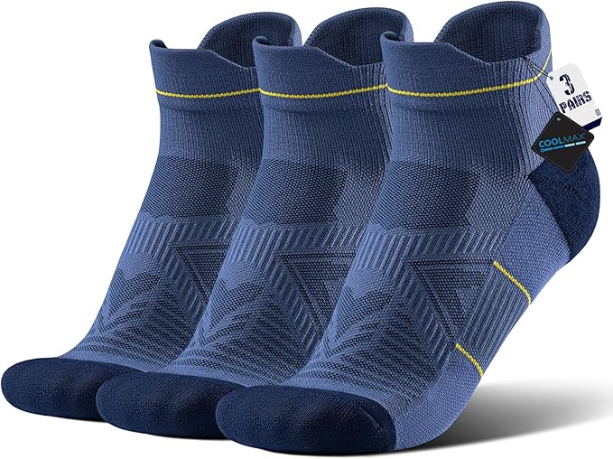 BRISIRA Bamboo Viscose Compression High Ankle Socks Men Women Cushioned Anti Blister HIking Golf Arch Support Running Socks
