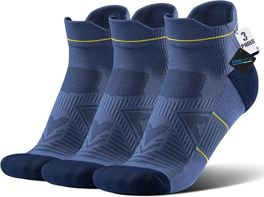 BRISIRA Bamboo Viscose Compression High Ankle Socks Men Women Cushioned Anti Blister HIking Golf Arch Support Running Socks