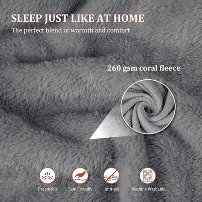 Tirrinia Soft Travel Blanket Pillow, 3-in-1 Foldable Airplane Throw Blanket, Long Flight Essentials, Car Pillow, Lightweight Travel Accessories