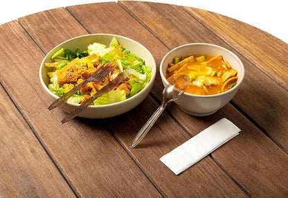 Sustainable Agave Co - Agave Fiber Cutlery Set - 24 Biofilm Wrapped Sets / 72 pcs - Plant-Based, Made With Upcycled Materials - Bulk Brown Forks, Knives Spoons & Napkin Variety Pack