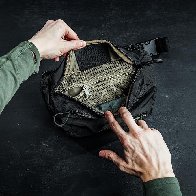 Eberlestock Bando Bag - Tactical Men's Fanny Pack w/Adjustable Waist Belt, Zippered Pockets, Compact Lightweight Belt Bag
