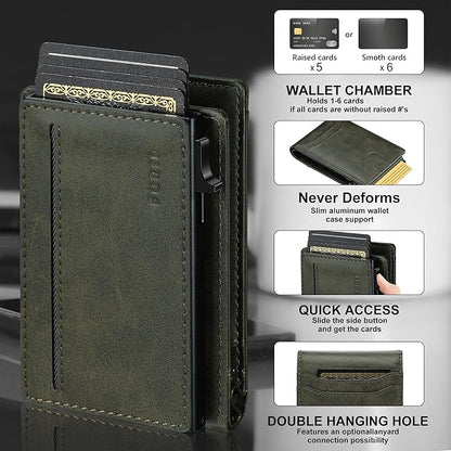 furid Card Wallet For Men Slim: Smart Rfid Minimalist Front Pocket Pop Up Wallet with ID Window - Stocking Stuffers Gifts Boxed for Husband Father at Birthday Anniversary