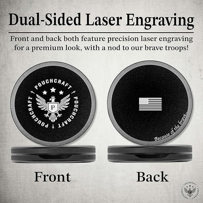 Metal Pouch Can | Metal Container | Slim EDC Pocket Tin | Airtight & Moisture-Resistant | Compact Daily Organizer | Pill Case & Travel Tin | Father’s Day Gift for Dad | (Insignia Ed, Black, Slim)