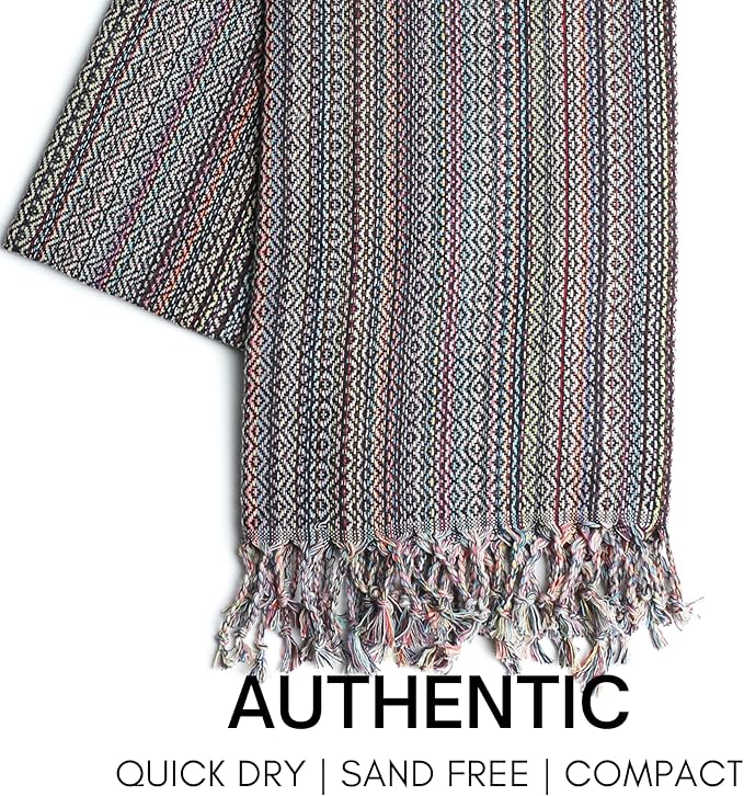 BAY LAUREL Turkish Beach Towel with Travel Bag 39 x 71 Quick Dry Sand Free Lightweight Large Oversized Towels Light