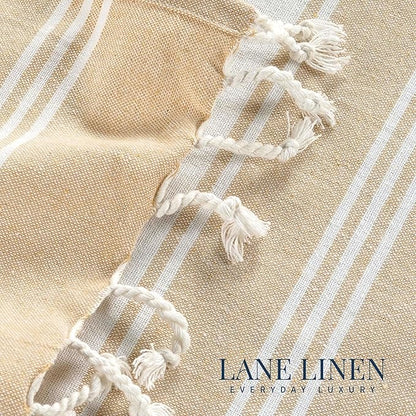 LANE LINEN Beach Towel 4 Pack, Oversized Beach Towels for Adults, Lightweight Travel Beach Towels, Pre-Washed for Soft Hand Feel, Quick Dry Beach Towels, 39"x71" - Beige