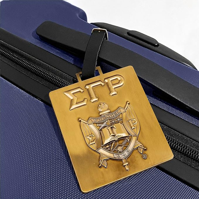 Sigma Gamma Rho Sorority Paraphernalia - SGRho - Official Vendor - Travel Luggage Tags - Set of 2 - Greek Letters and Shield