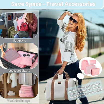 10 Pcs Set Packing Cubes - Travel Packing Organizers, Expandable Suitcase Organizer, Luggage Organizer Bags