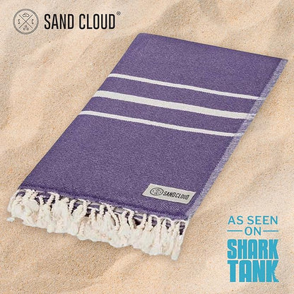 Sand Cloud Turkish Beach Towel - Sand Free - 100% Organic Turkish Cotton Yarn - Quick Dry Towel for Beach, Picnic, Blanket or Bath Towel - As Seen on Shark Tank - Santa Fe (Purple)