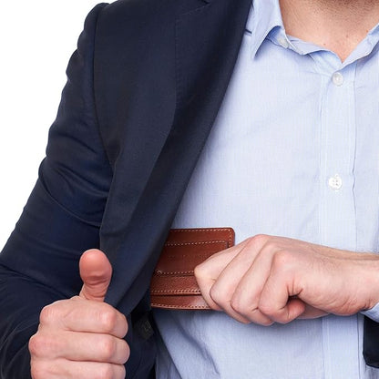 Alpine Swiss RFID Dermot Money Clip Front Pocket Wallet For Men Leather Comes in a Gift Box Tan