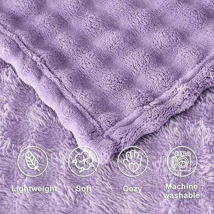 SOCHOW Travel Blanket for Airplane Train and Car, Soft Travel Blanket or Pillow 2 in 1 Compact with Portable Bag Pillowcase, Flight Blanket with Luggage Sleeve and Backpack Clip, Dusty Purple