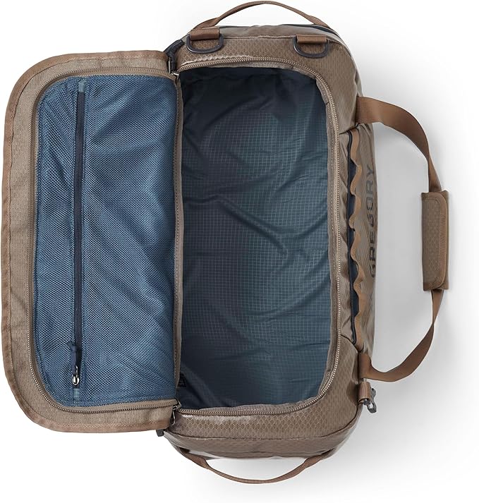 Gregory Alpaca 40L Water-Resistant Adventure Travel/Gear Organization Duffel Bag with Packing Cube Included, Mirage Tan