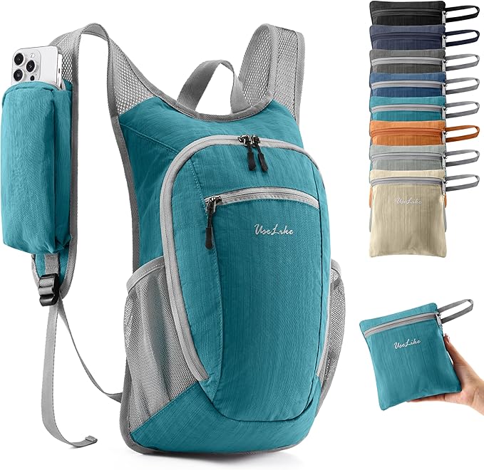 10L Small Hiking Backpack Travel Daypack Lightweight Packable Back Pack for Women Men(Teal Blue)