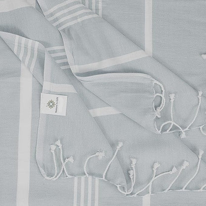 Beach Towel 100% Cotton Turkish Beach Towel Adult 38x70 Inch Pre-washed Absorbent Extra Large|Sand Free Quick Dry BathTowels|Lightweight Blanket|Travel Cruise Camping Spa Gym Yoga Towel|BabyBlue