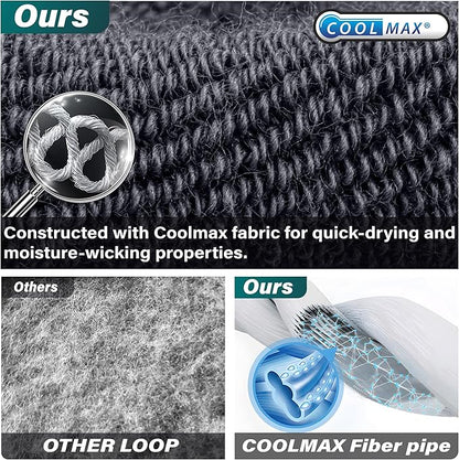 Hylaea Compression Running Socks for men, Coolmax Anti-Blister Cushion Crew Socks for Athletic, Moisture Wicking & Seamless