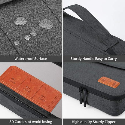 HOLIMET Cable Organiser Bag,Electronic Accessories Bag Double Layer for Travel Waterproof Cord Storage Organizer Bag for iPad, Kindle, Hard Drives, Cables, Chargers,Power Bank and More(Black)